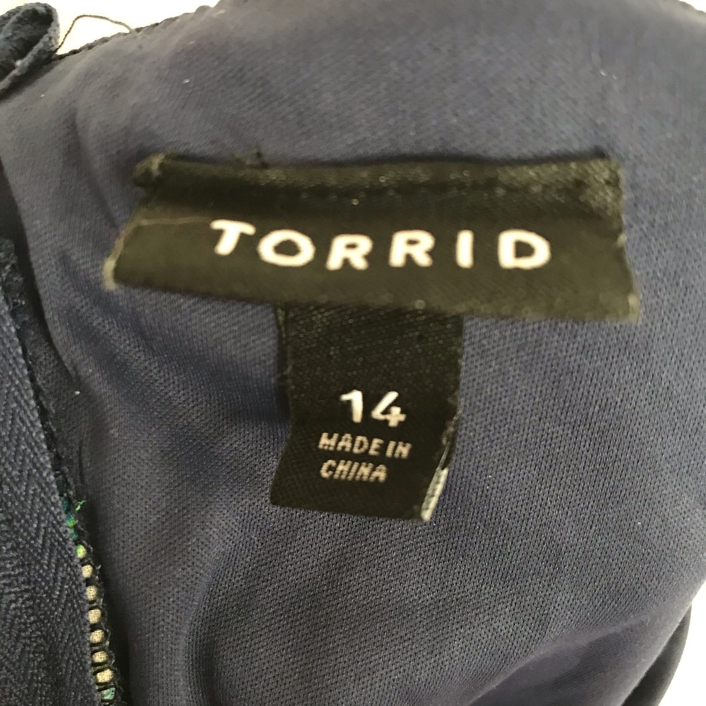 TORRID Maxi Dress Blue White Chevron Sheer Long - Picture 3 of 8
